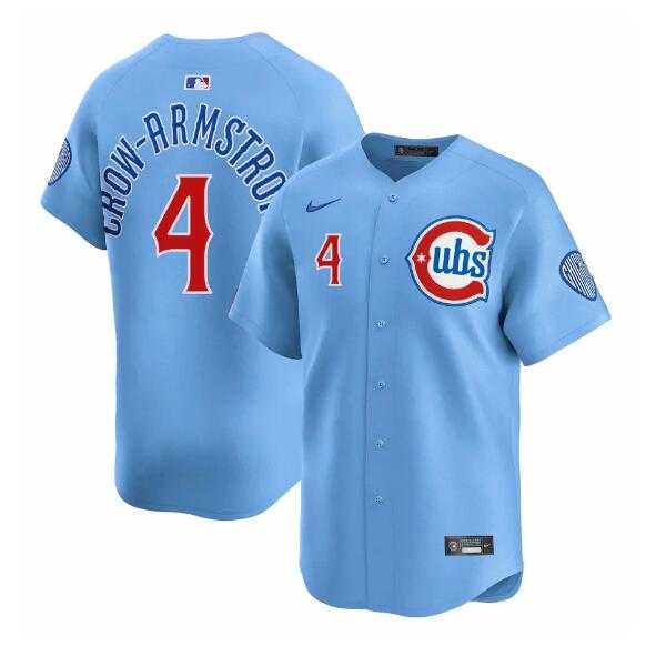 Men%27s Chicago Cubs #4 Pete Crow-Armstrong Blue 2024-25 2nd Alternate Limited Stitched Jersey Dzhi->boston red sox->MLB Jersey